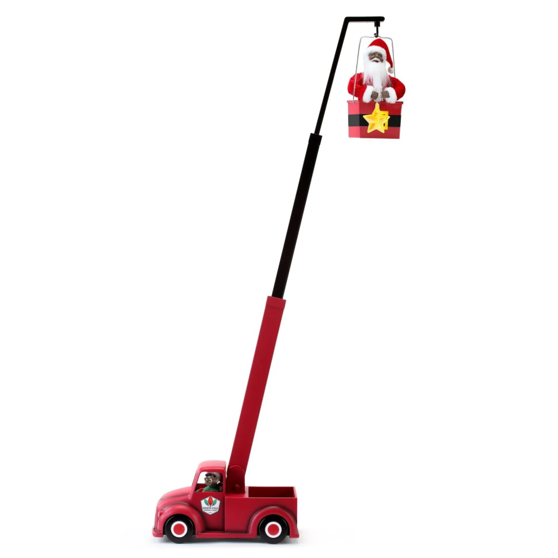 Sale Mr. Christmas 43" Animated North Pole Lighting Crew - Black Santa