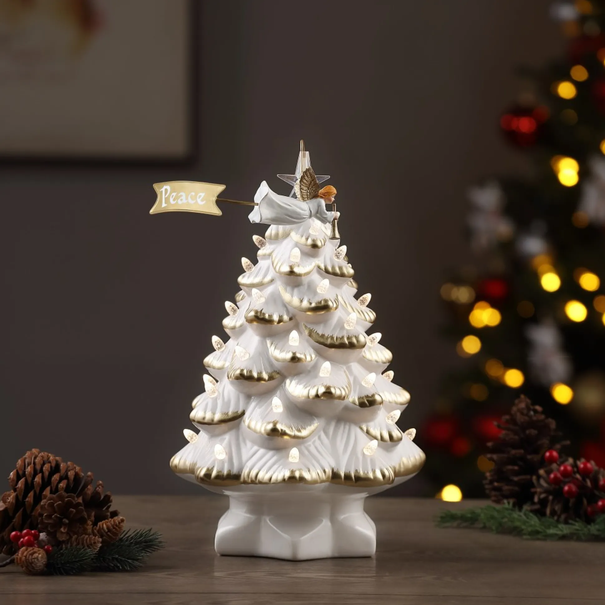 Cheap Mr. Christmas 14" Animated Nostalgic Ceramic Tree - Angel
