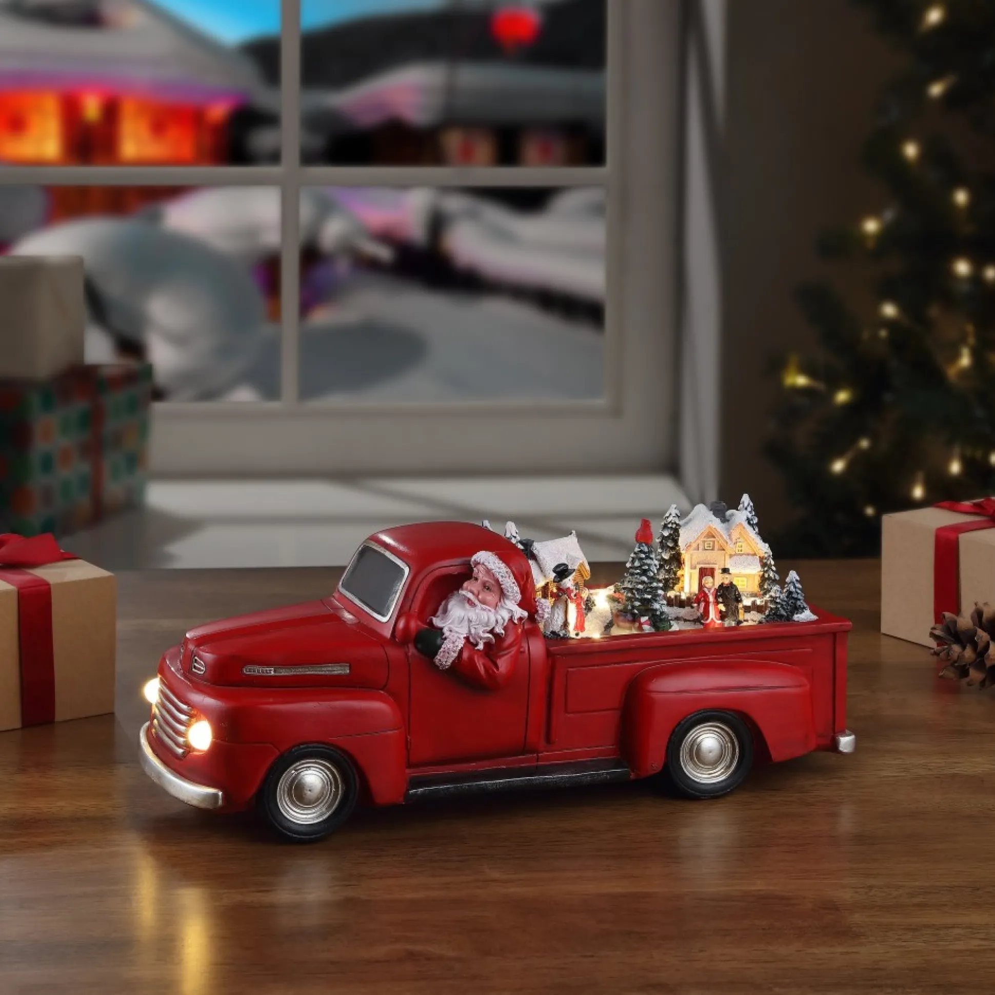 Cheap Mr. Christmas 14" Animated Nostalgic Red Truck - White Santa