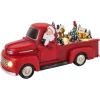 Fashion Mr. Christmas 11" Animated Nostalgic Red Truck - White Santa