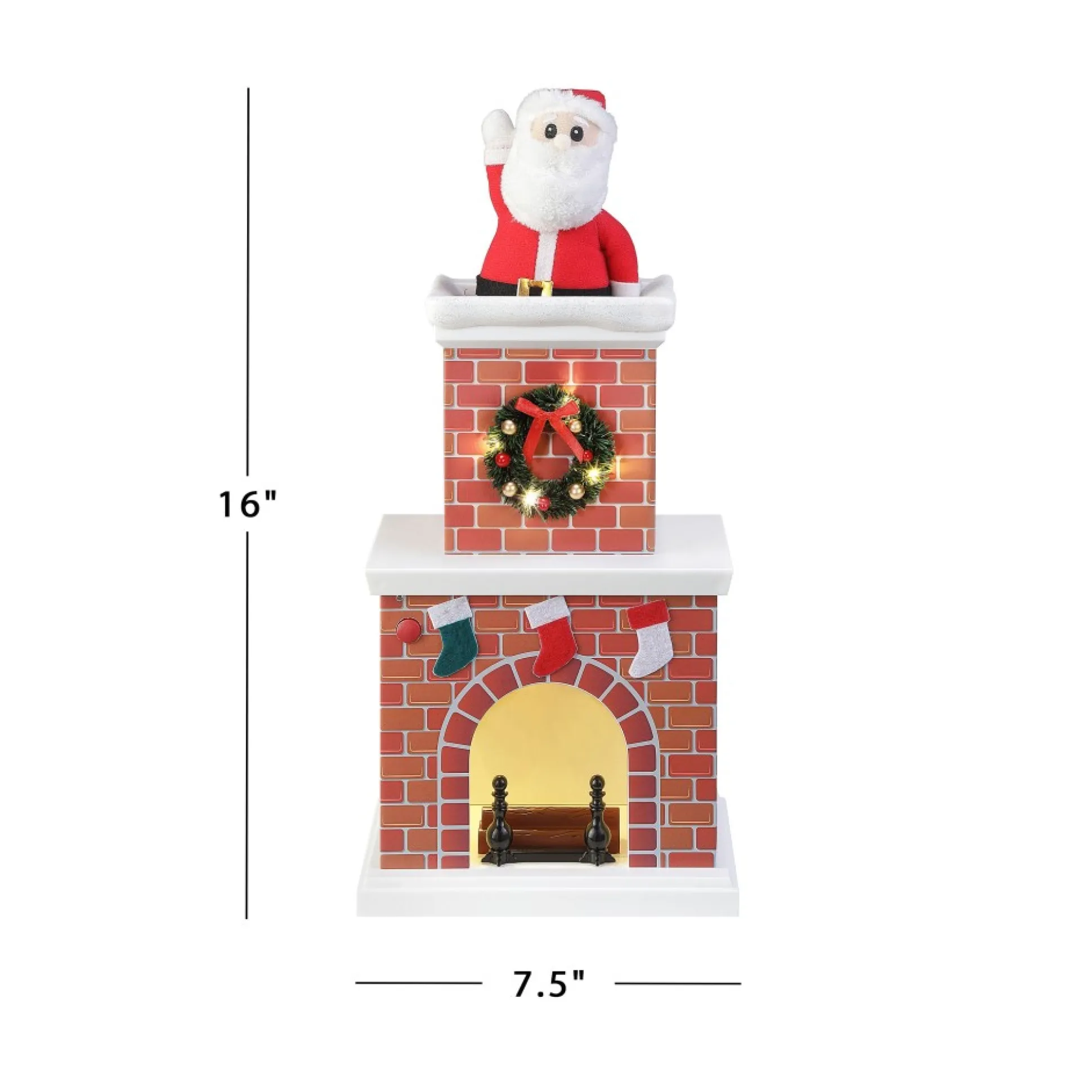 Store Mr. Christmas 16" Animated Santa In Chimney - White