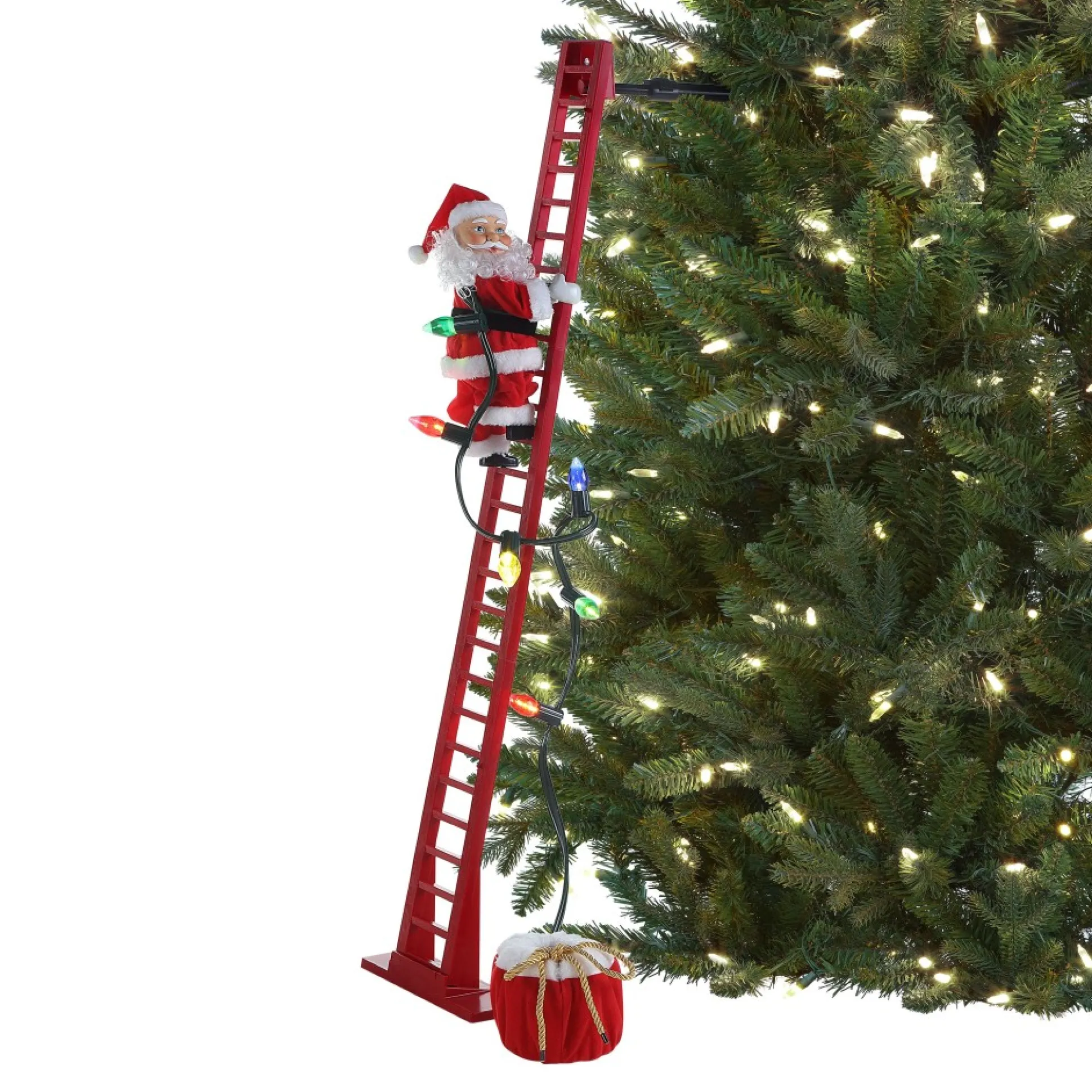 New Mr. Christmas 43" Animated Super Climbing Sculpted White Santa