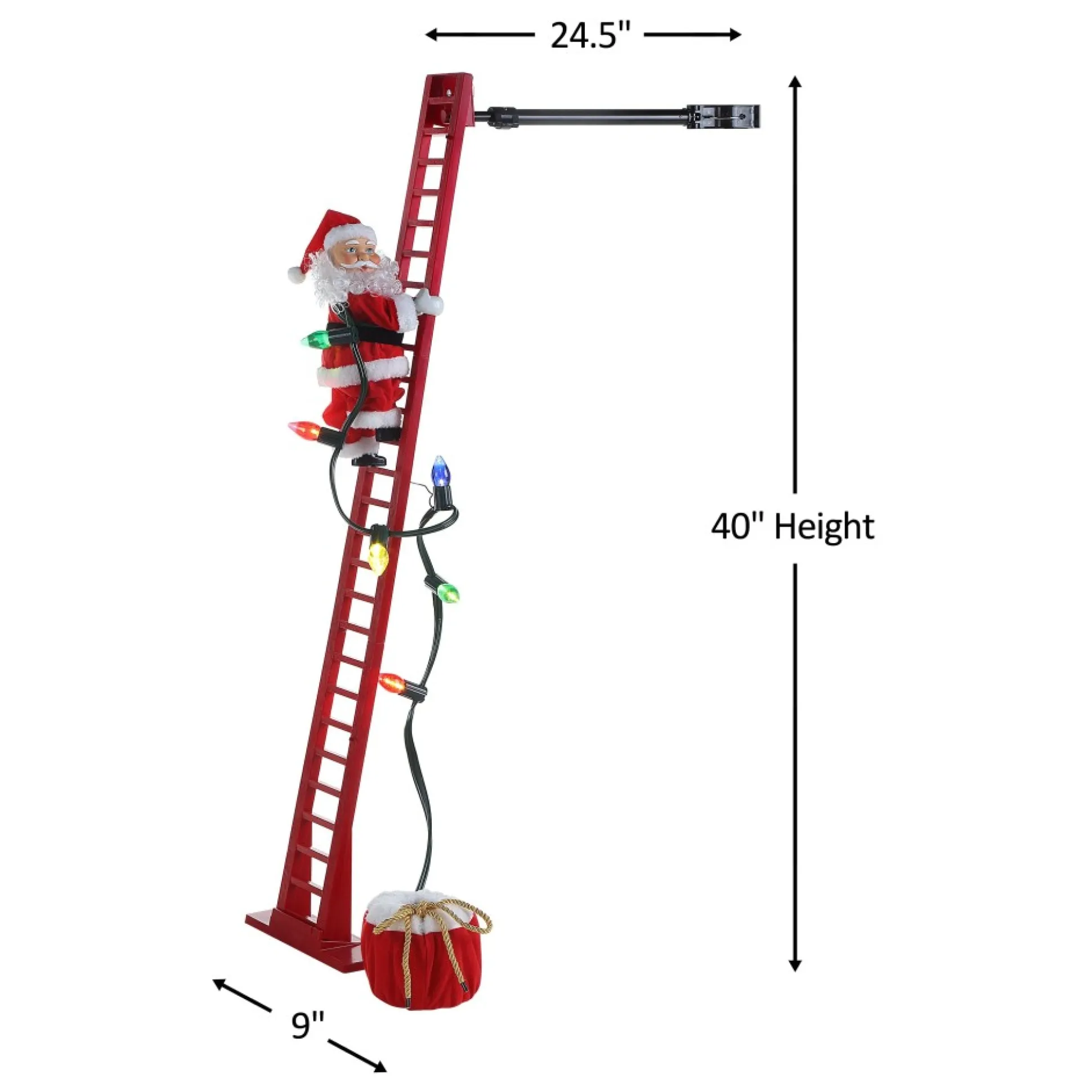 Sale Mr. Christmas 43" Animated Super Climbing Sculpted White Santa