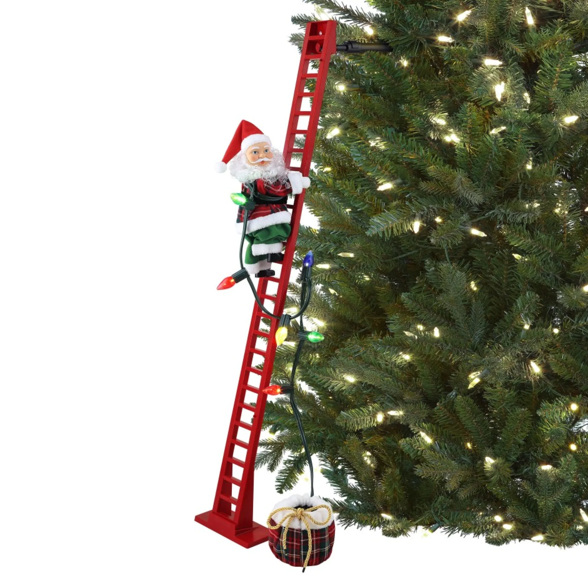 Clearance Mr. Christmas 43" Animated Super Climbing Plaid Santa