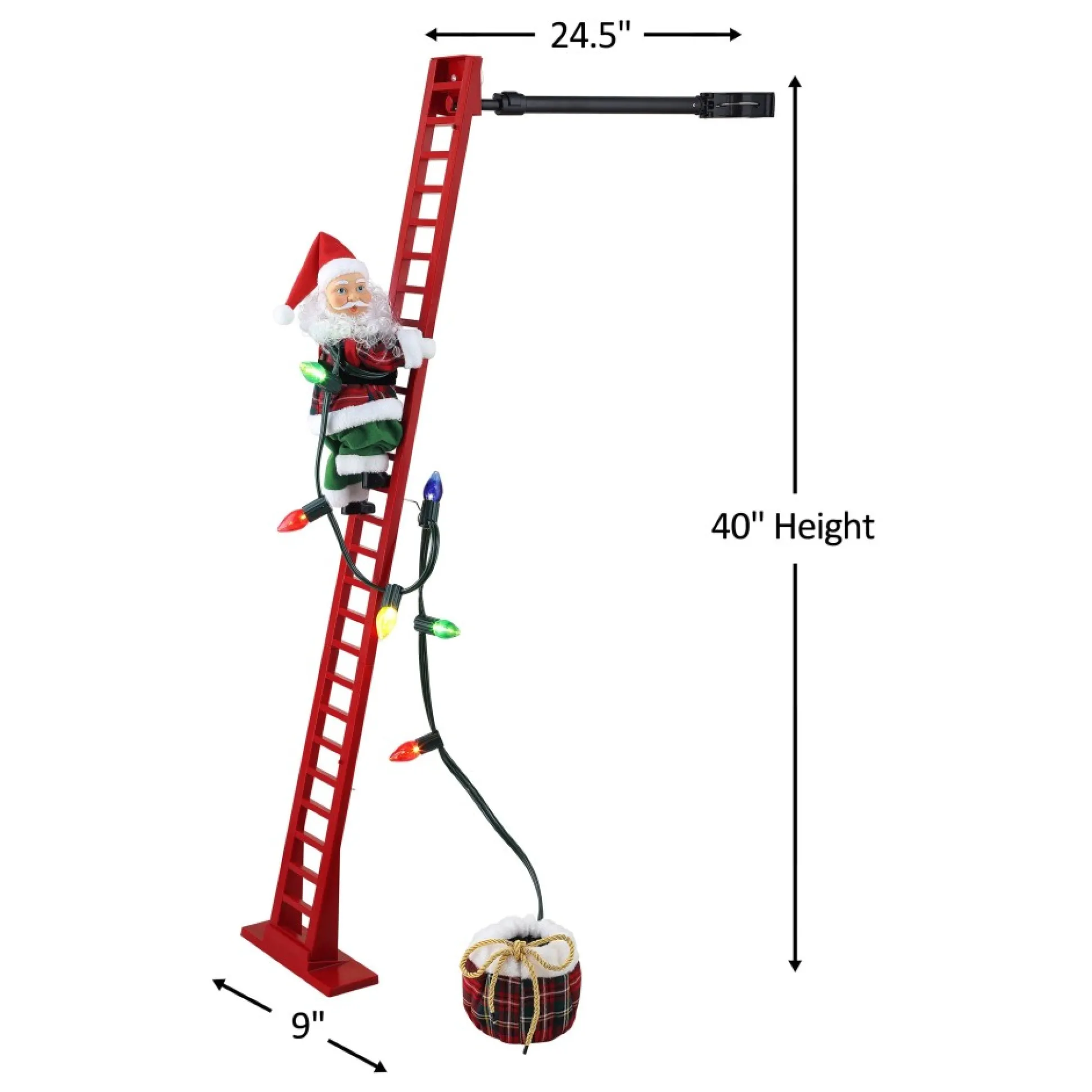 Clearance Mr. Christmas 43" Animated Super Climbing Plaid Santa