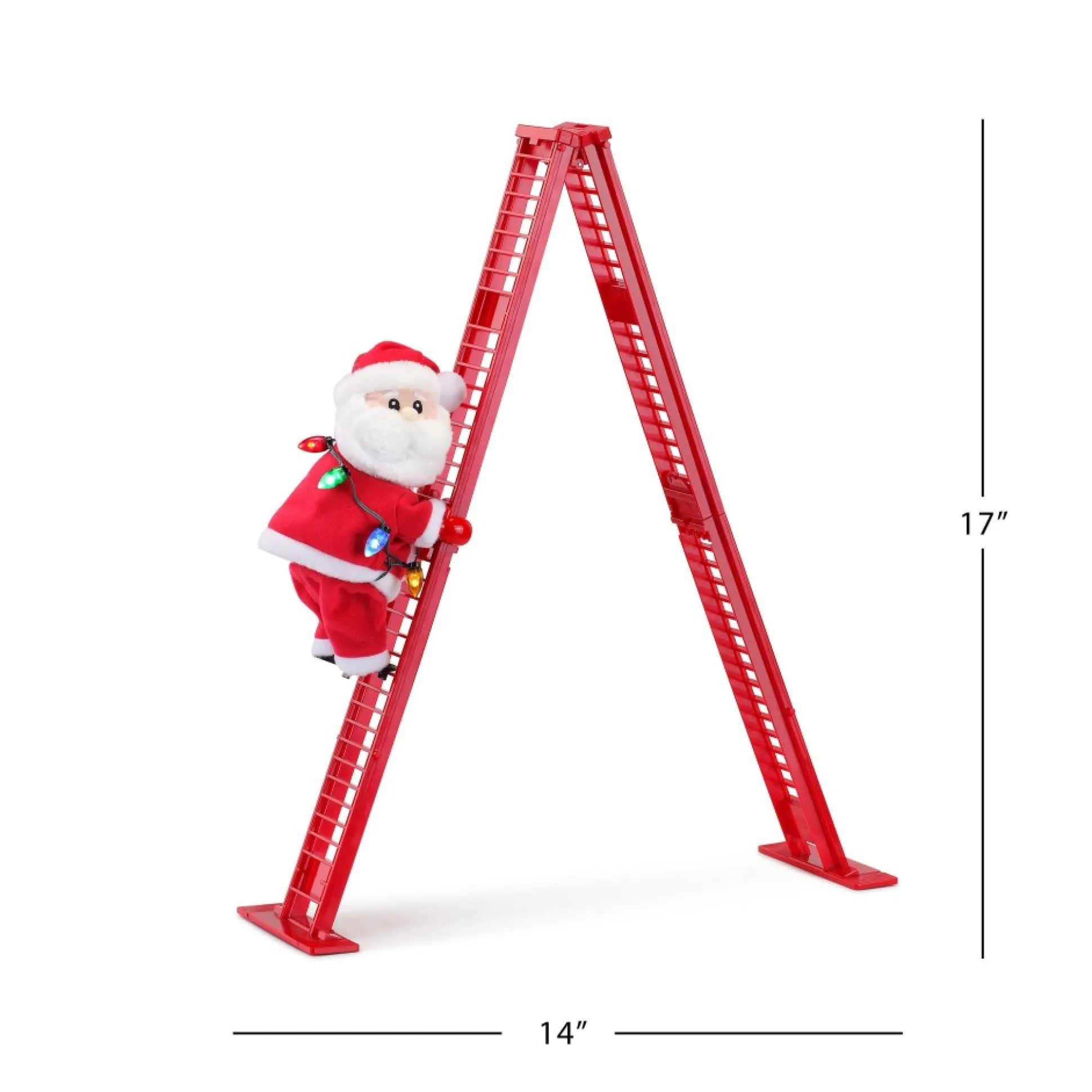 Outlet Mr. Christmas 17" Animated Tabletop Climbing White Santa