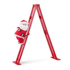 Hot Mr. Christmas 17" Animated Tabletop Climbing White Santa
