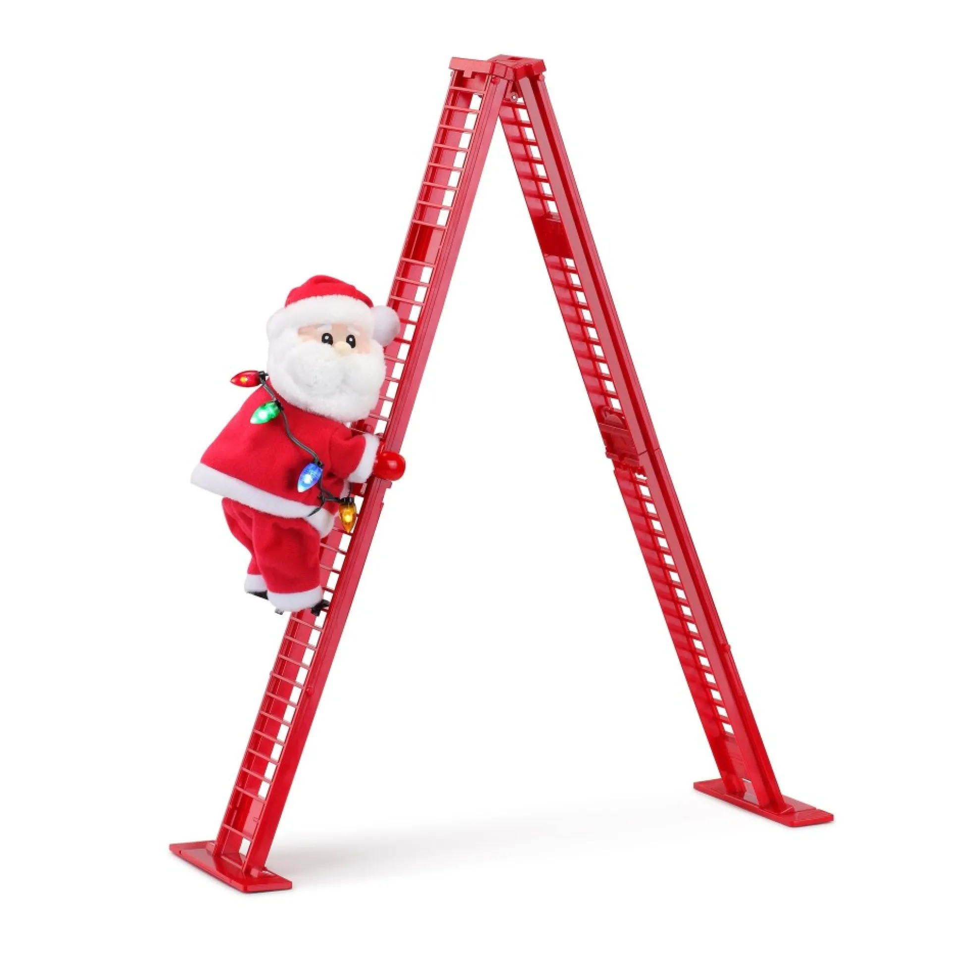 Hot Mr. Christmas 17" Animated Tabletop Climbing White Santa