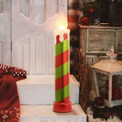 Best Mr. Christmas 36" Metallic Blow Mold Candle - Red & Green