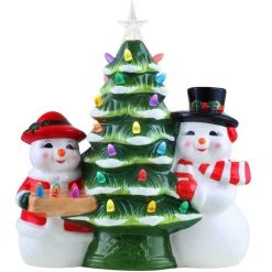 Cheap Mr. Christmas 12" Mr & Mrs Snowman Nostalgic Ceramic Tree