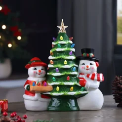 Cheap Mr. Christmas 12" Mr & Mrs Snowman Nostalgic Ceramic Tree