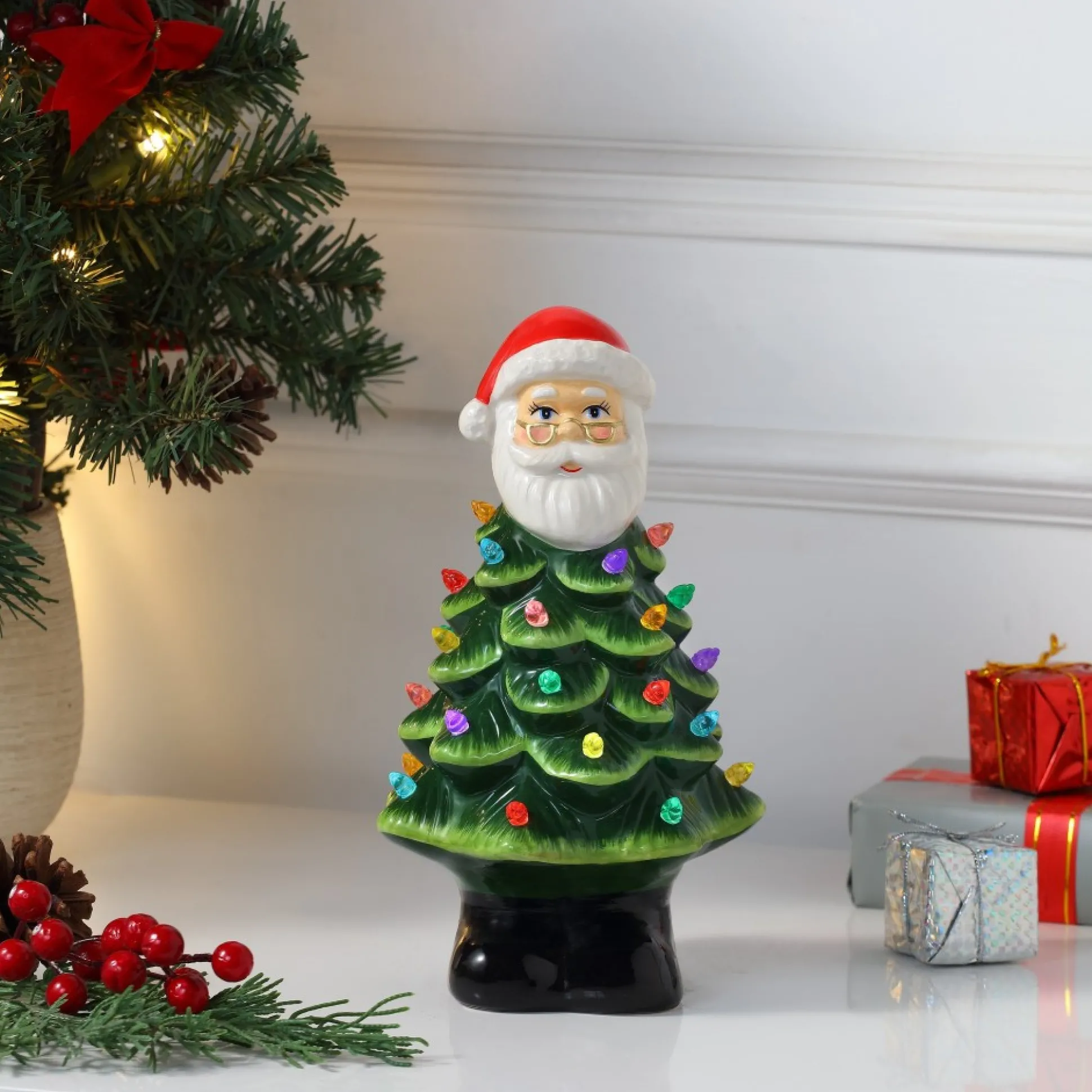 Sale Mr. Christmas 8.5" Nostalgic Ceramic Santa Tree