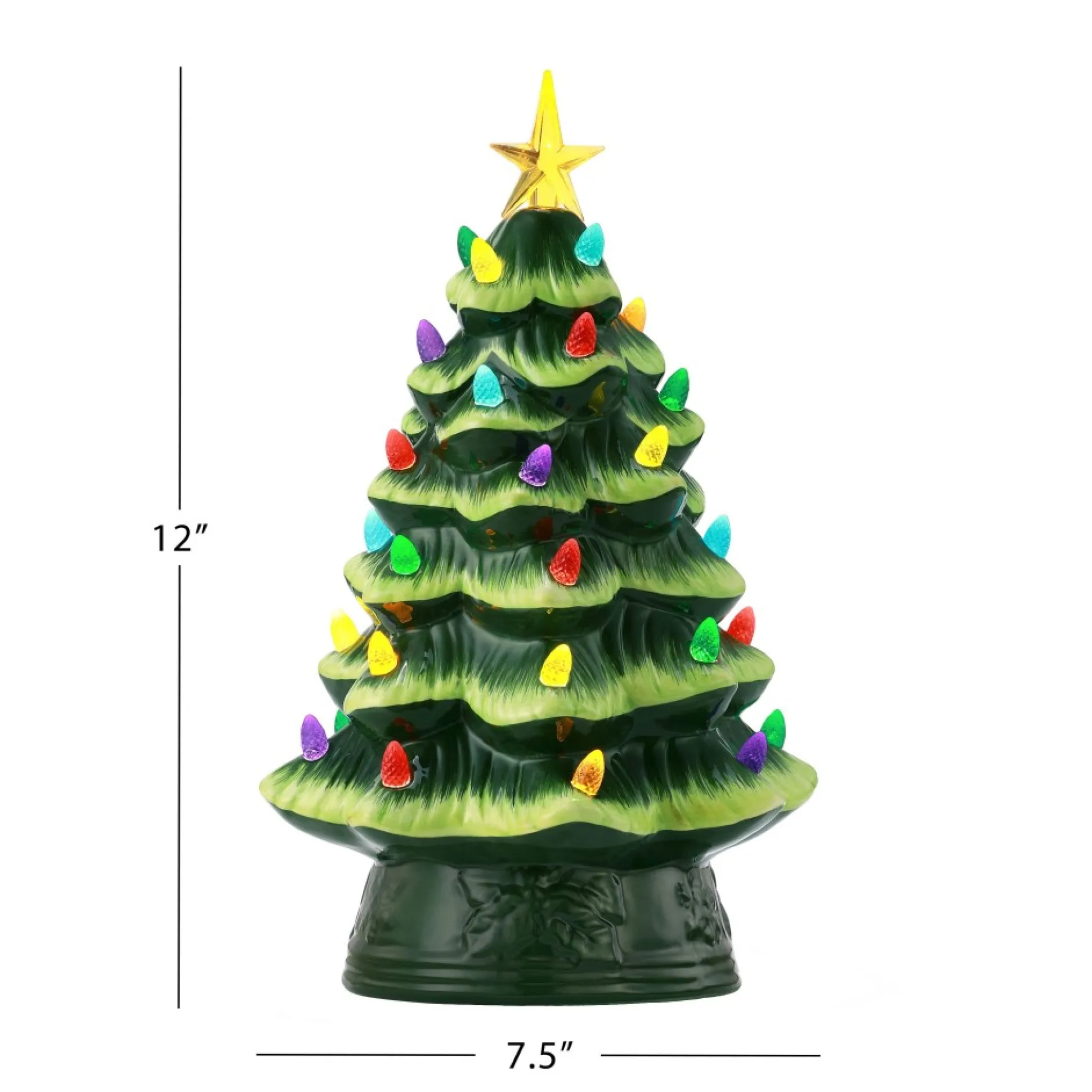 Outlet Mr. Christmas 12" Nostalgic Ceramic Tree - Green