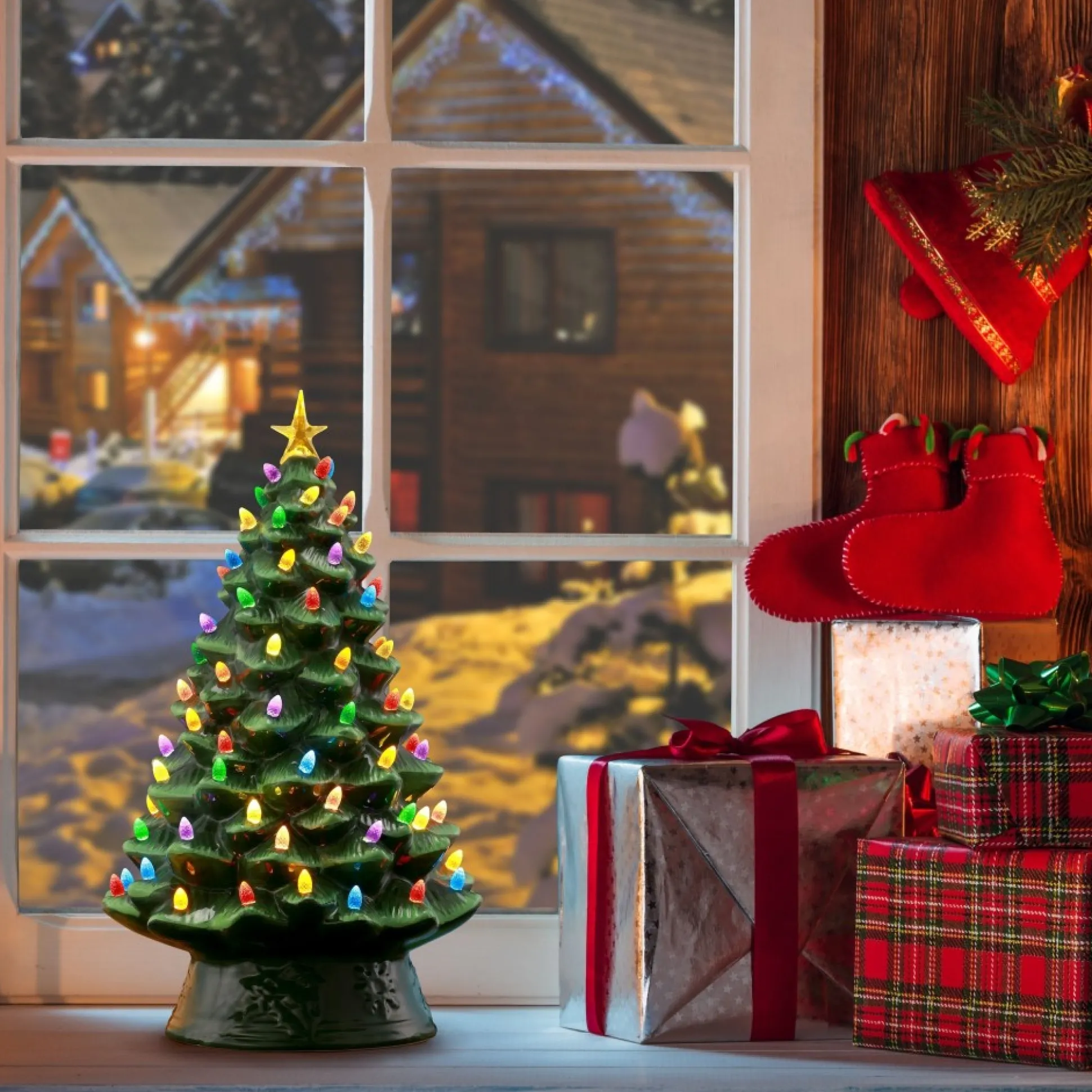Outlet Mr. Christmas 18" Nostalgic Ceramic Tree - Green