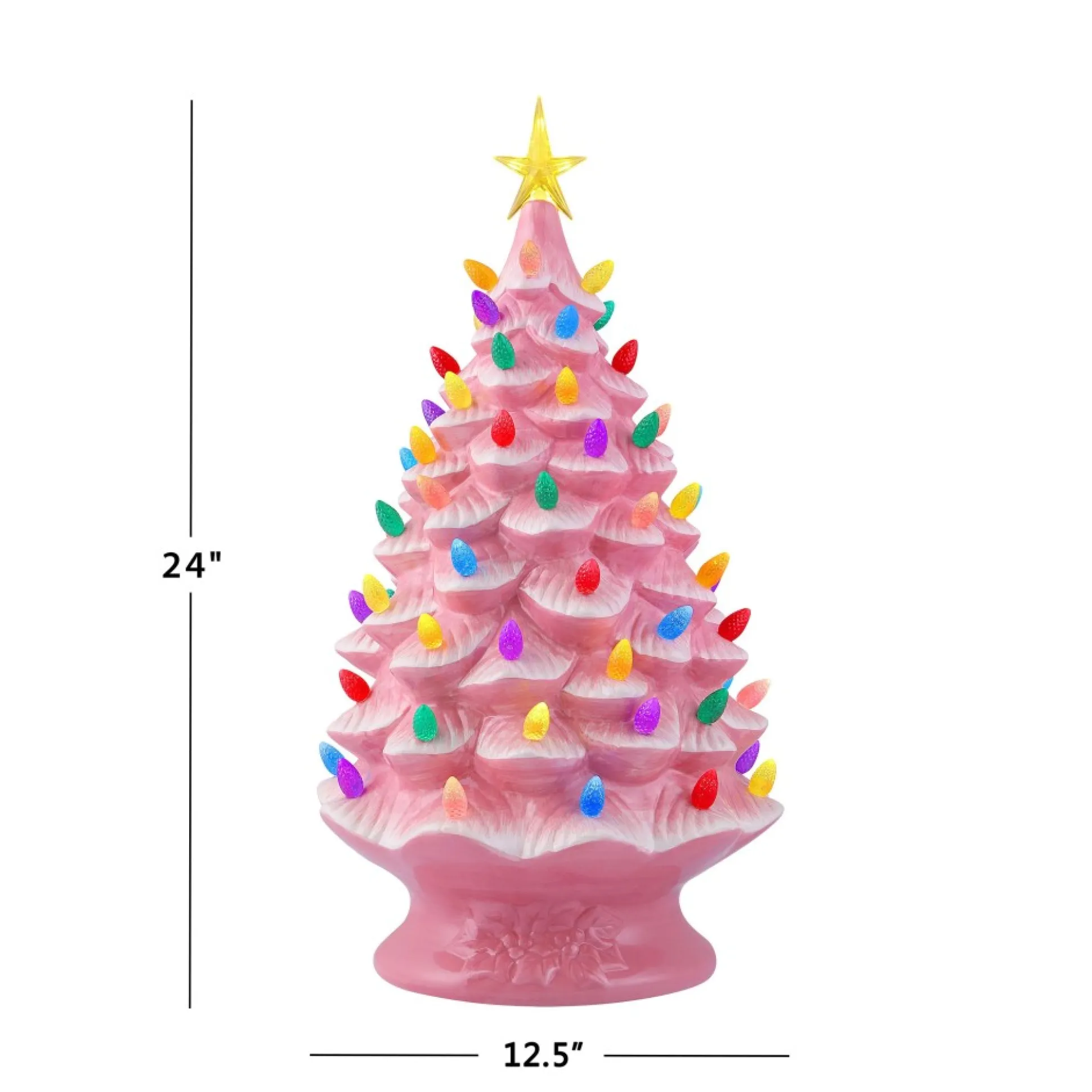New Mr. Christmas 24" Nostalgic Ceramic Tree - Pink