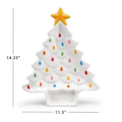 Sale Mr. Christmas 14.25'' Nostalgic Ceramic Tree Dip Platter - White