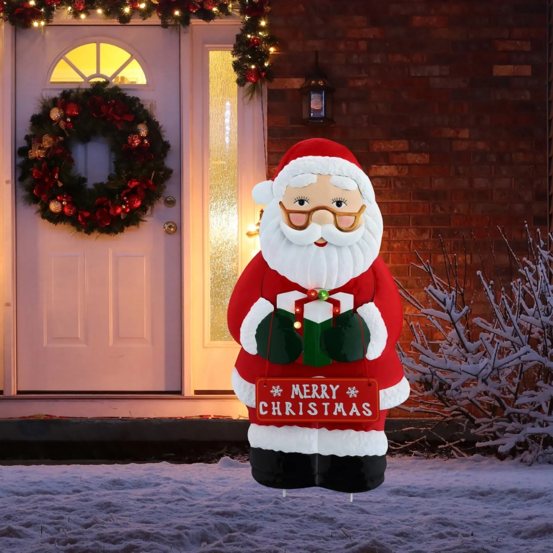 Store Mr. Christmas 32.5" Outdoor Metal Santa Sign