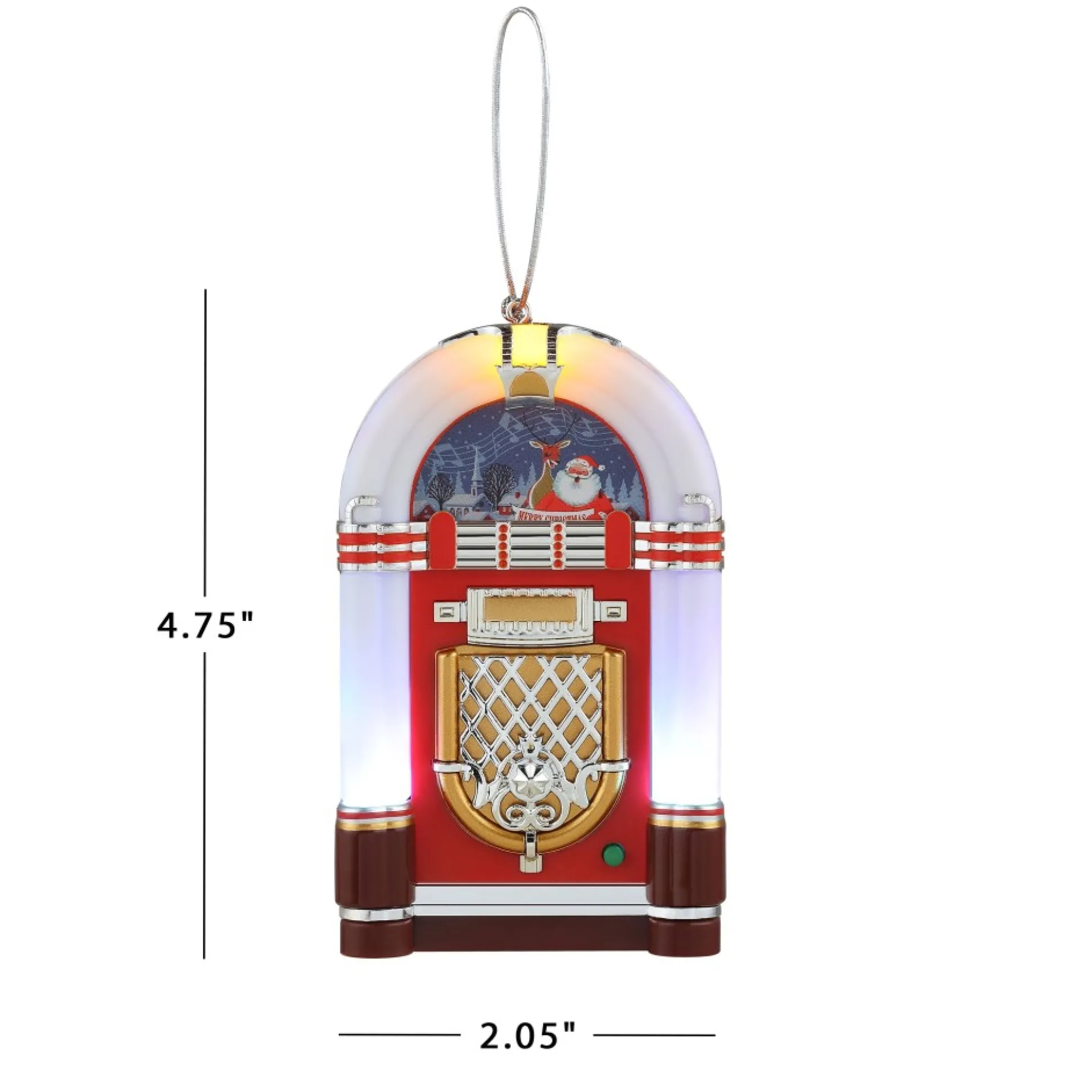 Hot Mr. Christmas 4.9" Retro Jukebox Ornament - White