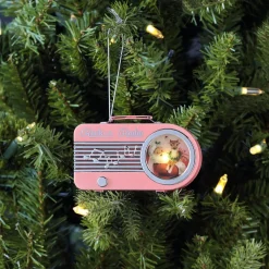 Online Mr. Christmas 4.75" Retro Radio Ornament - Pink