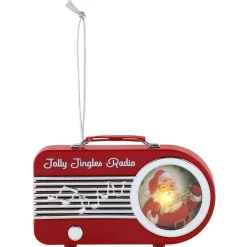 Store Mr. Christmas 4.75" Retro Radio Ornament - Red