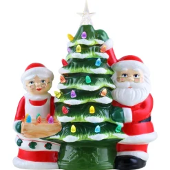 Shop Mr. Christmas 12" Santa & Mrs Claus Nostalgic Ceramic Tree