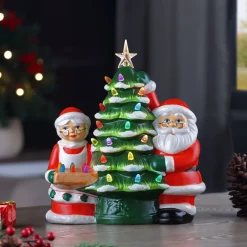 Shop Mr. Christmas 12" Santa & Mrs Claus Nostalgic Ceramic Tree