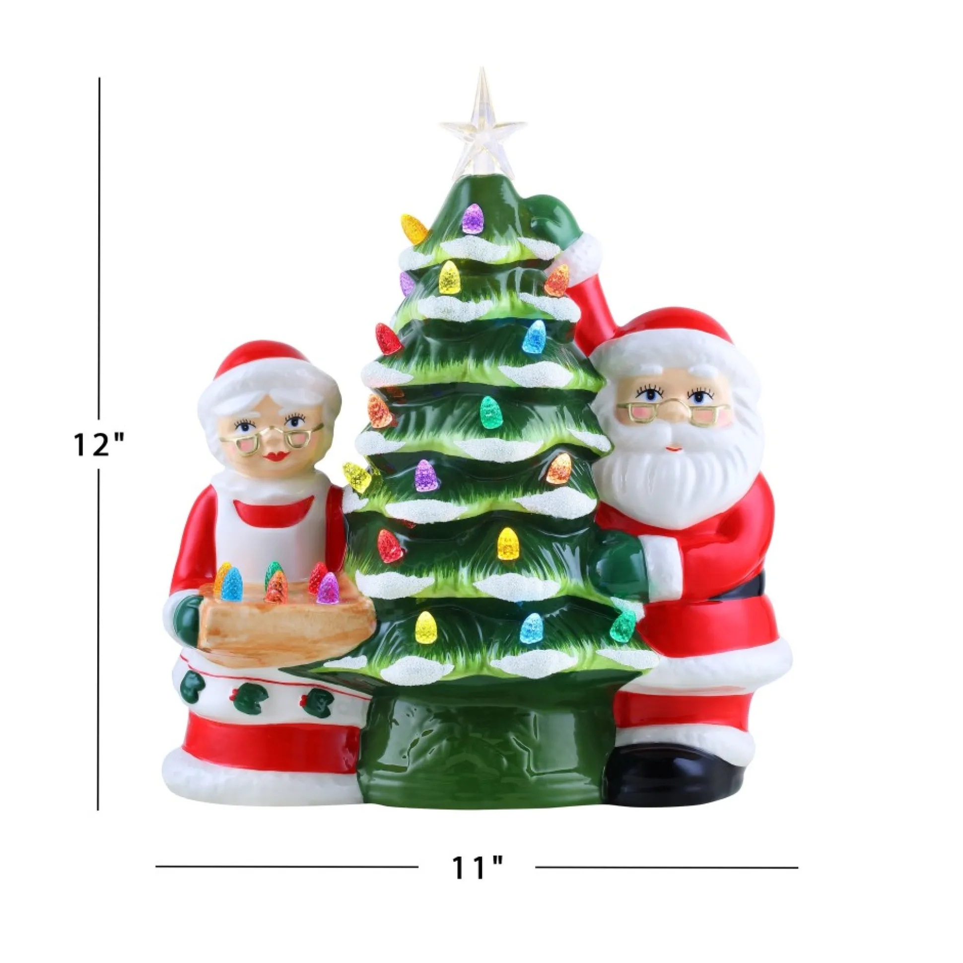 Shop Mr. Christmas 12" Santa & Mrs Claus Nostalgic Ceramic Tree