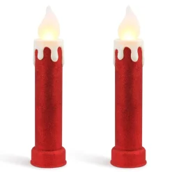 Best Sale Mr. Christmas 24" Set Of 2 Blow Mold Candles - Red