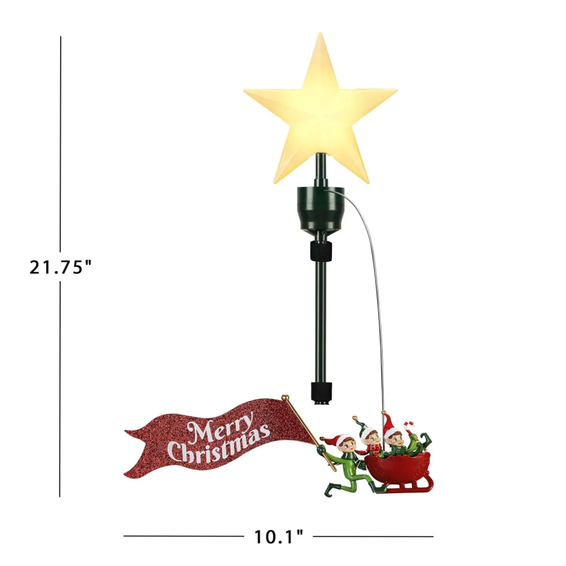 Cheap Mr. Christmas Animated Elves Sleigh Tree Topper With Banner