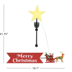 Fashion Mr. Christmas Animated Sleigh Tree Topper With Banner - Black Santa