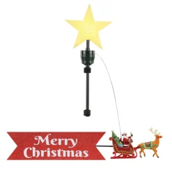 Fashion Mr. Christmas Animated Sleigh Tree Topper With Banner - Black Santa