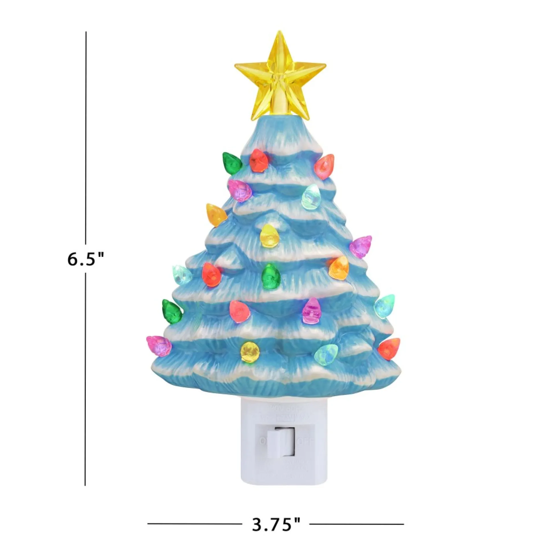 Outlet Mr. Christmas Nostalgic Ceramic Tree Nightlight - Blue