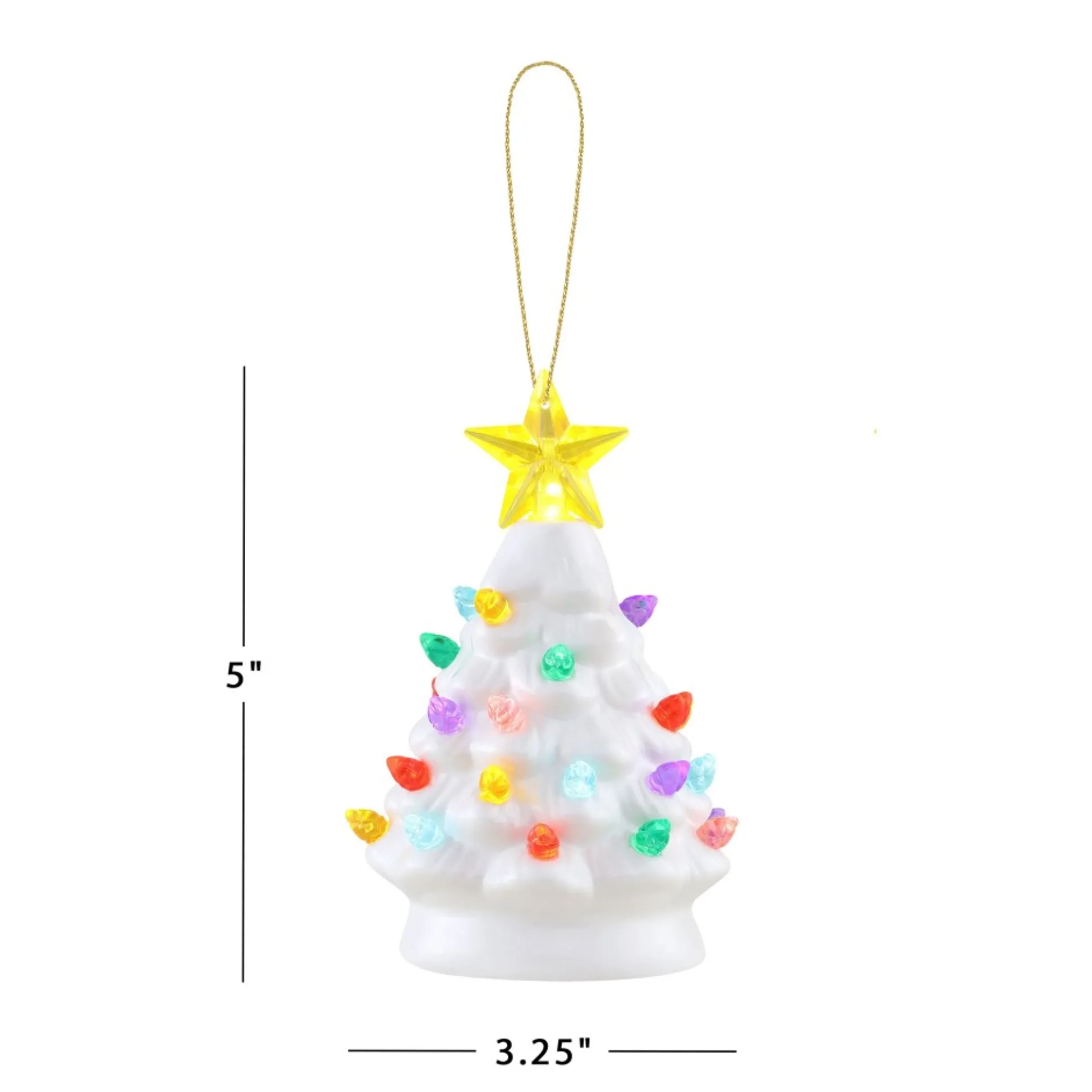 Outlet Mr. Christmas Set Of 3 Nostalgic Ceramic Tree Ornaments - White
